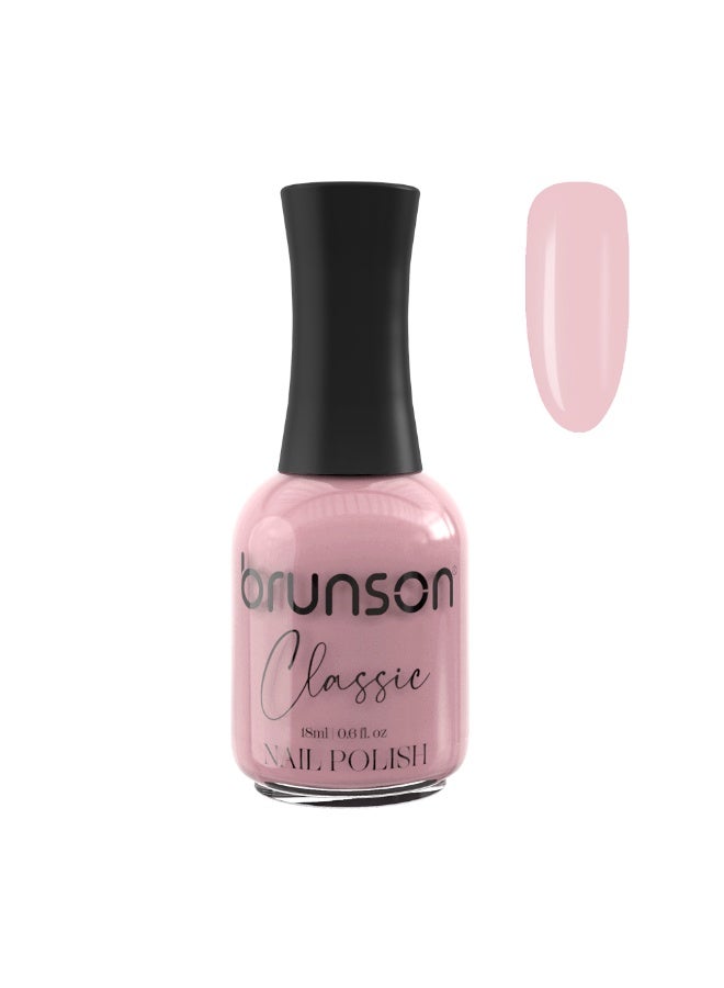 Brunson Classic Nail Polish 18ml Fast Dry Nail Lacquer Nail Harderner Normal Polish Glossy Gel Effect Quick Air Dry Long-Lasting Natural Nail Enamel Salon Quality Manicure Pedicure Regular Polish - Image 1